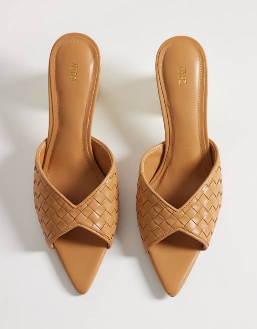 JW PEI Ellie braided sphere heel mules in khaki, 3 of 4