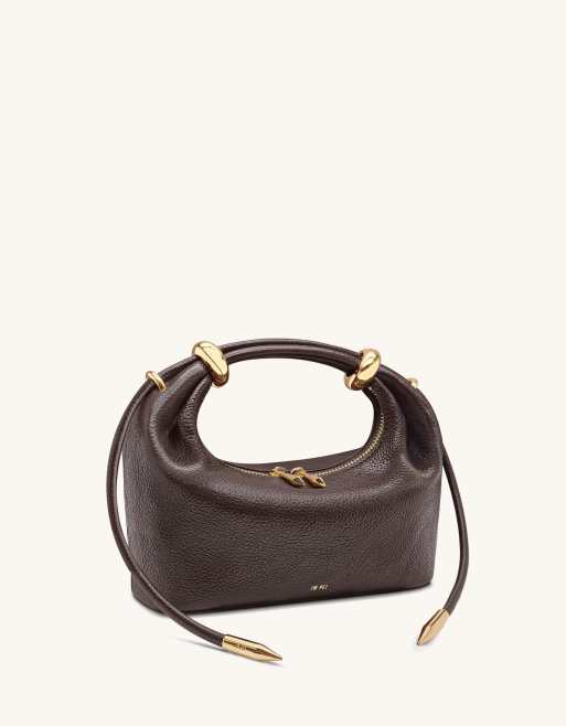 JW PEI Ellie top handle clutch bag in dark brown, 4 of 4