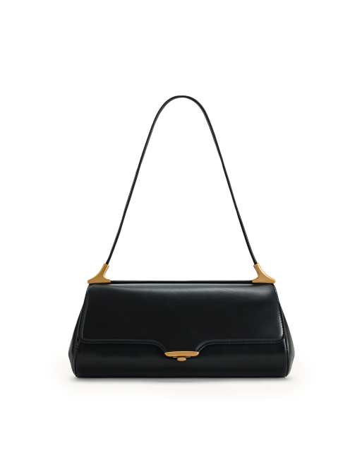 JW PEI Eloise clean shoulder bag with gold hardware in black, 5 of 5