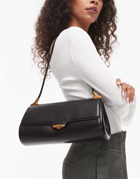 JW PEI - Eloise - Sac porté épaule épuré avec détails métalliques dorés - Noir - view 1