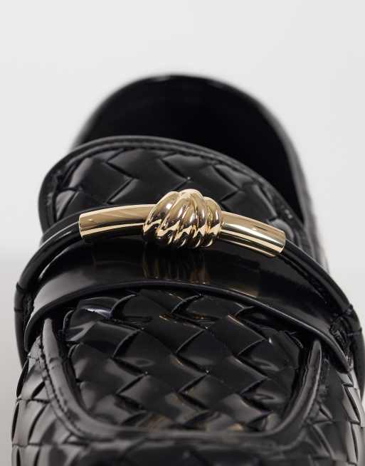 JW PEI Elowen mocassins tressés avec détails dorés noirs, 3 de 5