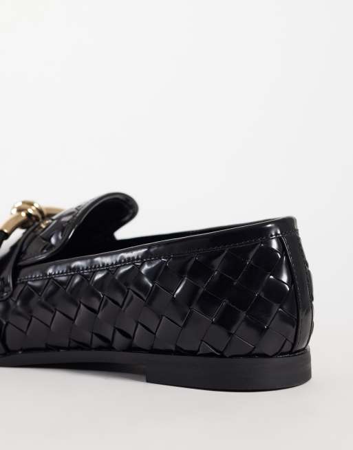 JW PEI Elowen mocassins tressés avec détails dorés noirs, 5 de 5