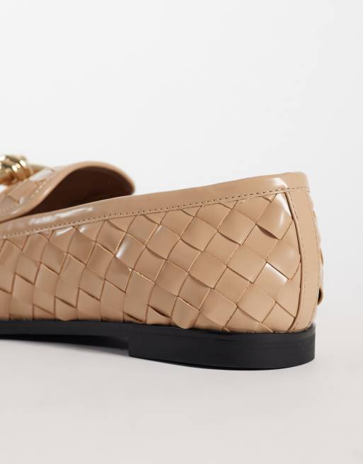 JW PEI Elowen vævede loafers med gulddetaljer i khaki, 5 af 5