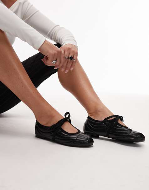 JW PEI - Erika - Ballerines à lacets et surpiqûres - Noir - view 1