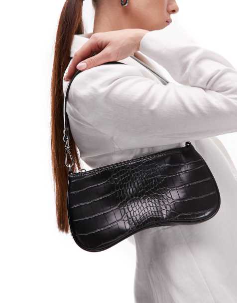 JW PEI - Eva - Sac porté épaule effet croco - Noir - view 1