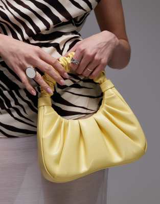 JW PEI Gabbi ruched handbag in butter yellow | ASOS