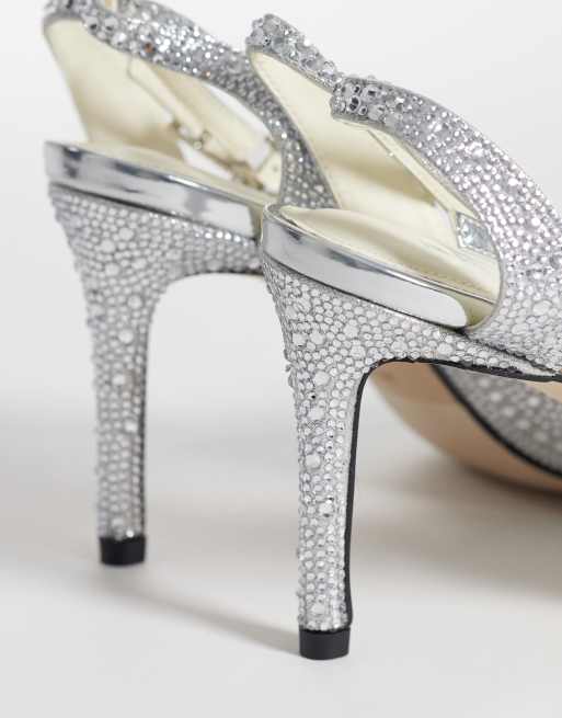 JW PEI Haidi pointed toe crystal pumps in silver, 4 of 4