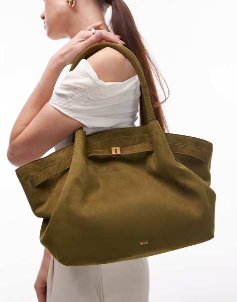 JW PEI - Hana - Cabas moyen en daim synthétique - Vert olive - view 1