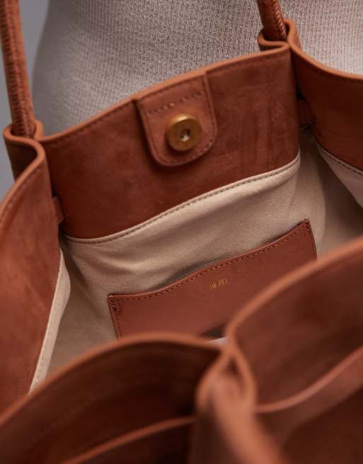 JW PEI hana medium faux suede tote bag in brown, 3 of 5