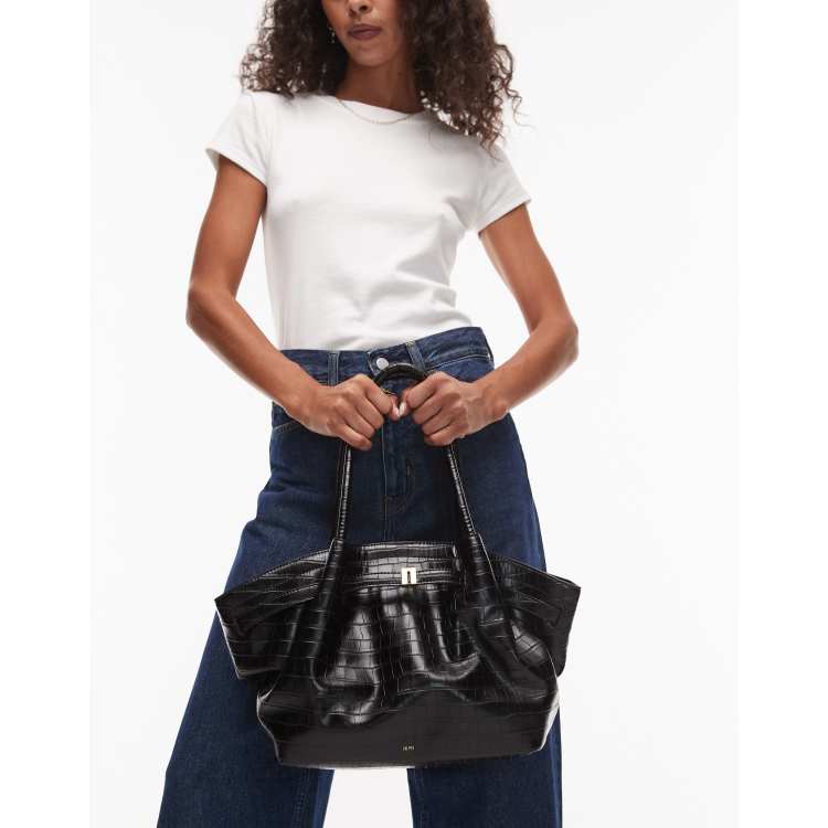 JW PEI Hana medium tote bag in black croc | ASOS