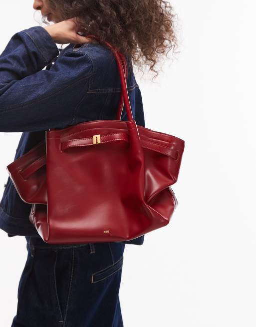 JW PEI Hana medium tote bag in deep claret red