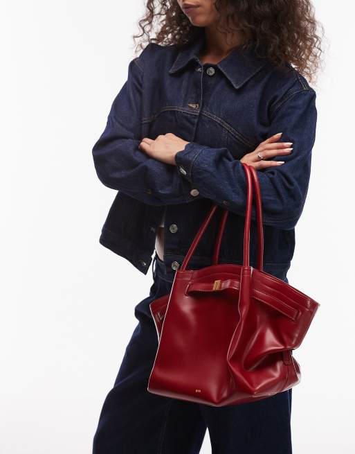 JW PEI - Hana - Middelgrote tote tas in diep bordeauxrood, 3 van 4