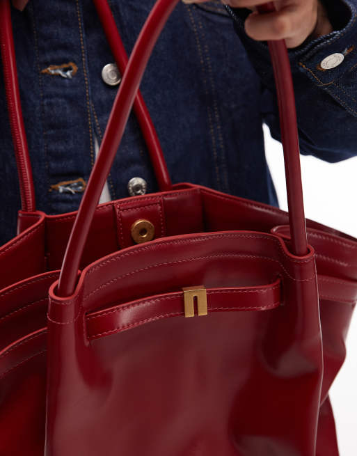 JW PEI - Hana - Middelgrote tote tas in diep bordeauxrood, 4 van 4