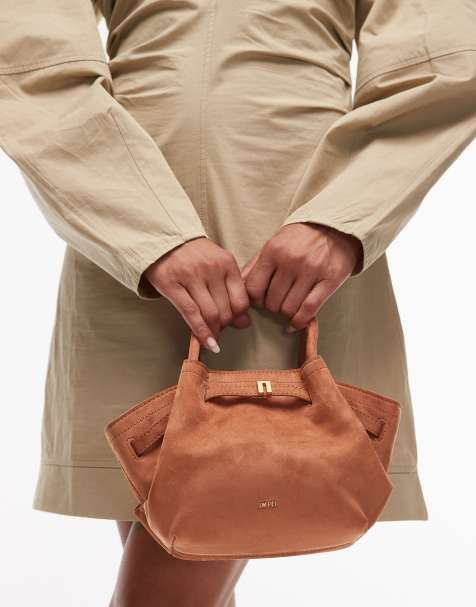 JW PEI Hana mini faux suede tote bag in brown - view 1