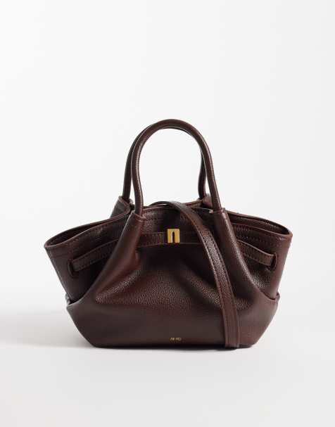 JW PEI Hana mini tote bag in dark brown - view 1