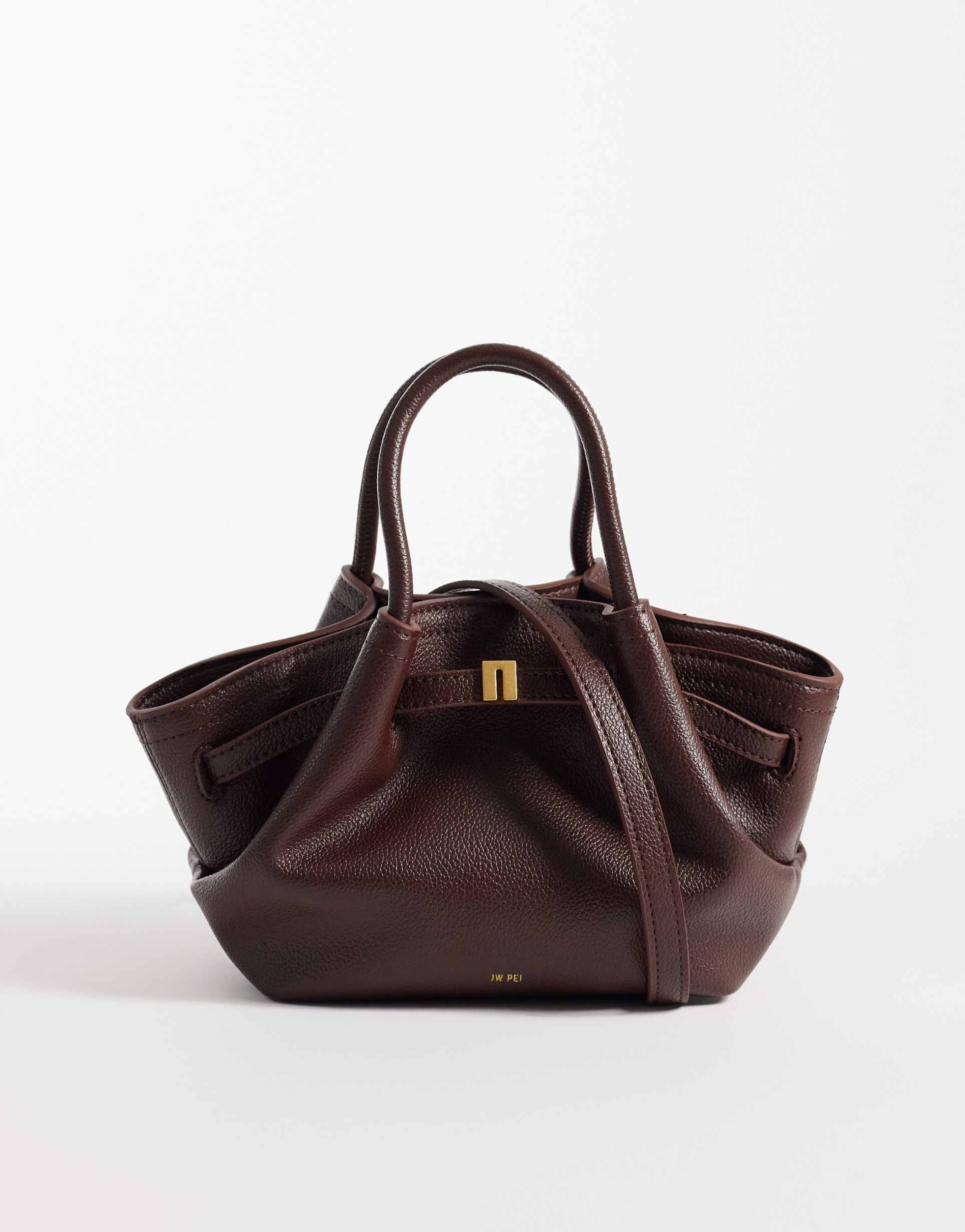 jw pei hana mini tote bag in dark brown
