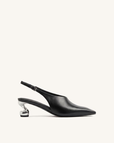 JW PEI Hannah escarpins slingback sculpturaux noirs - view 1