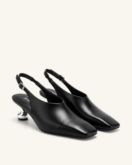 JW PEI Hannah slingback sculptural heels in black, 2 of 3