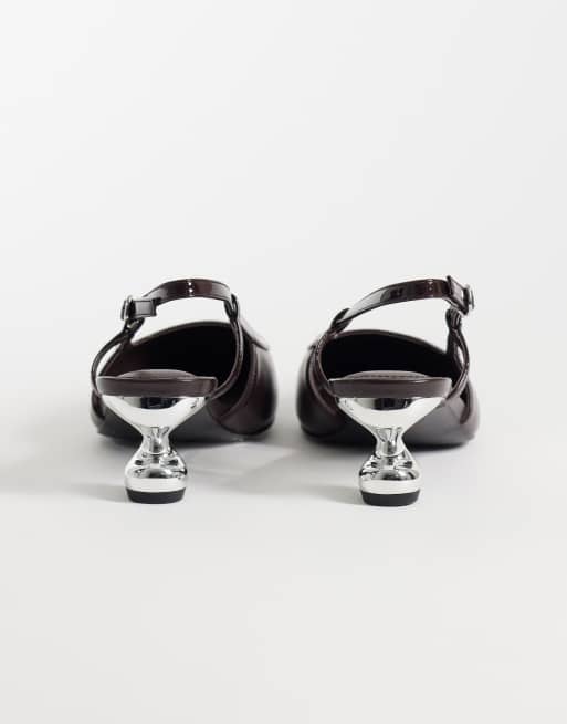 JW PEI Hannah T-Riemchen-Slingback-Pumps in Dunkelbraun, 4 von 5