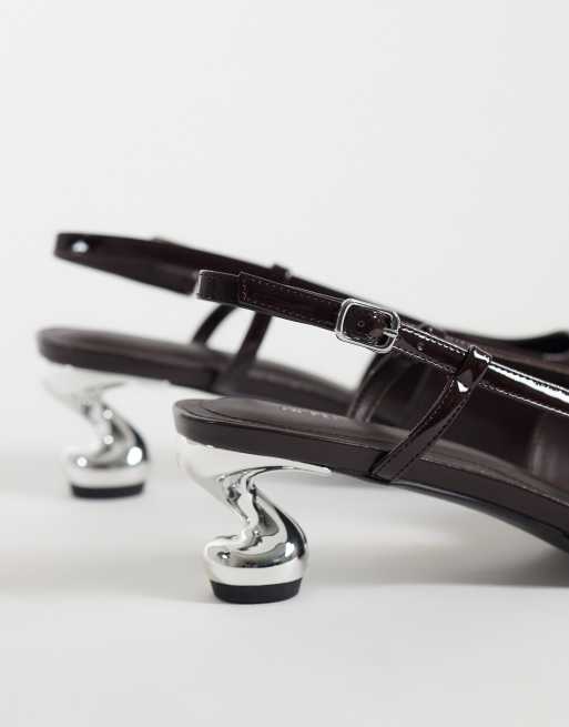 JW PEI Hannah T-Strap slingback heels in dark brown, 5 of 5