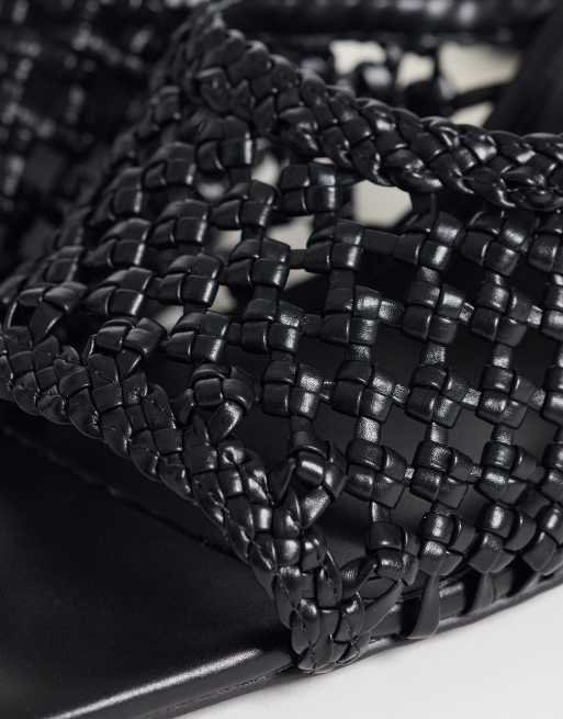 JW PEI Hannah woven heel mules in black, 2 of 4