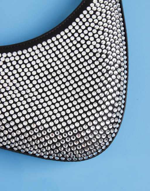 JW PEI Harlee asymmetric shoulder bag in black crystal, 2 of 4