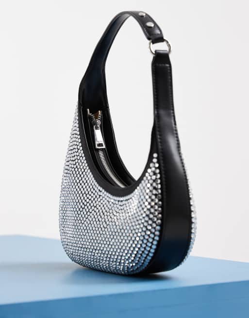 JW PEI Harlee asymmetric shoulder bag in black crystal, 4 of 4
