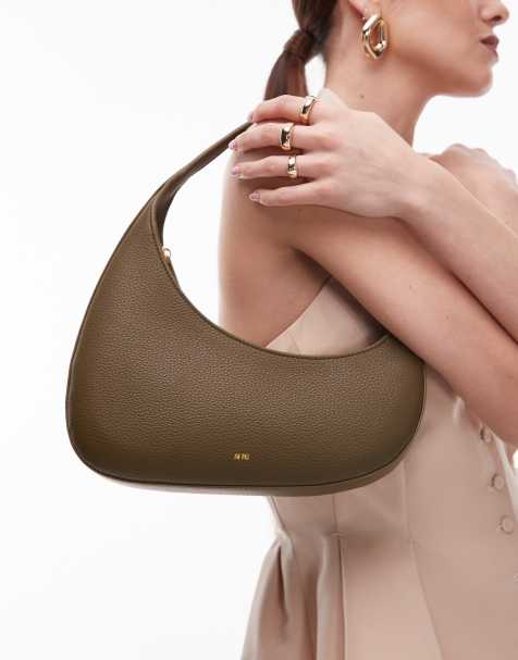 JW PEI – Harlee – Asymmetrische Schultertasche in Olivgrün - view 1