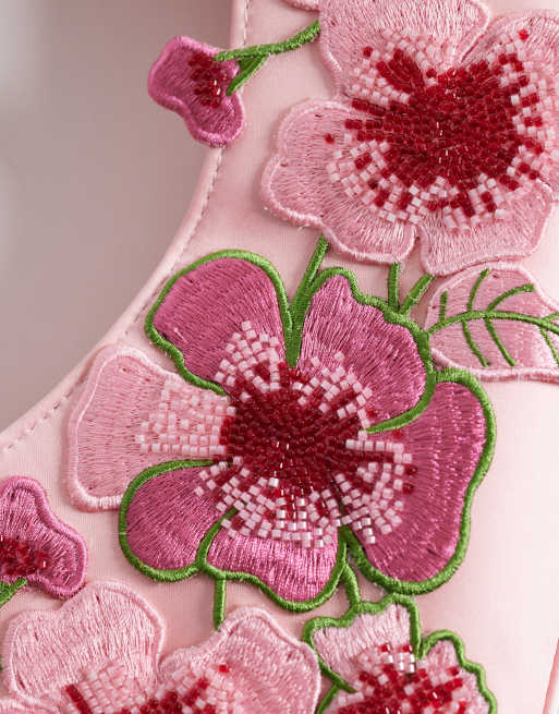 JW PEI Harlee flower embellished shoulder bag in pink | ASOS