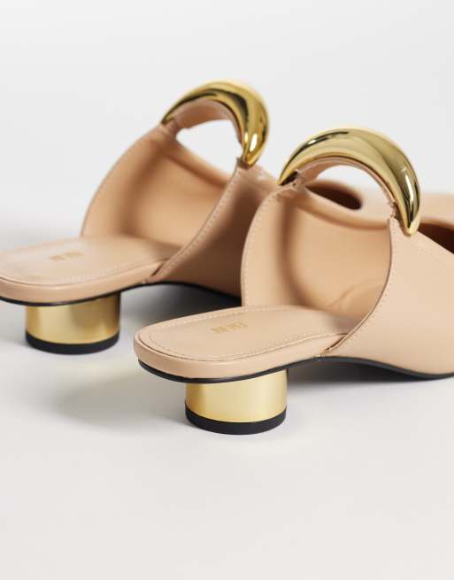 JW PEI – Helena – Mule w kolorze khaki ze złotym detalem, 4 z 4