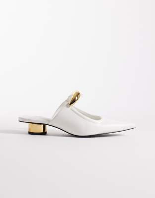  Helena mules with gold metal detail 