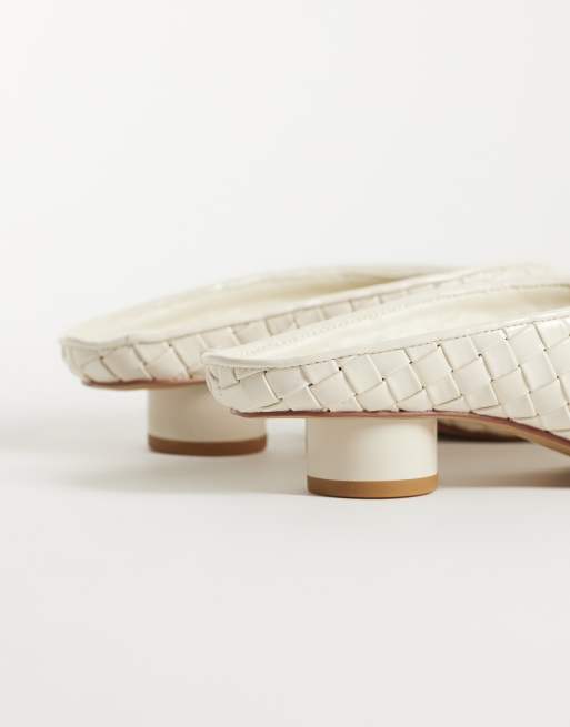 JW PEI Helena woven pointed toe mules in beige, 4 of 4