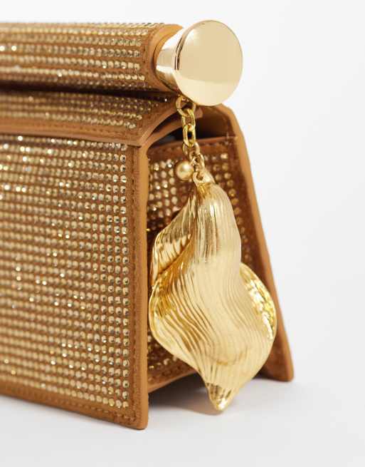 JW PEI Holly artificial crystal metal pendant embellished clutch in ivory, 3 of 4