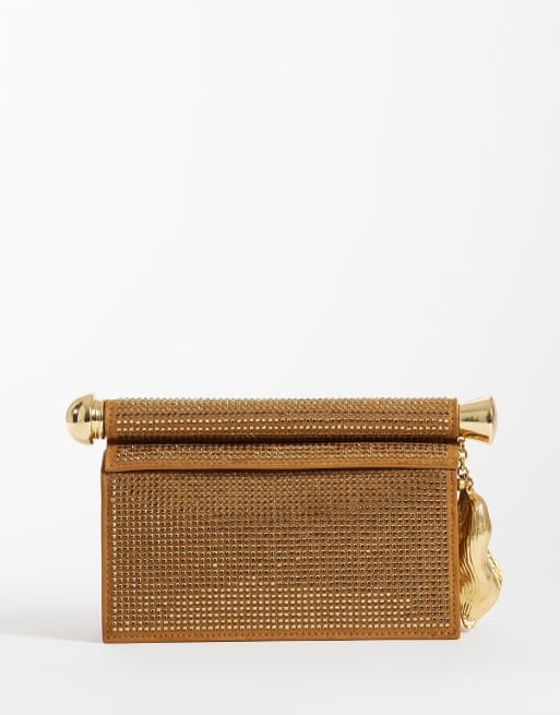 JW PEI Holly artificial crystal metal pendant embellished clutch in ivory, 4 of 4