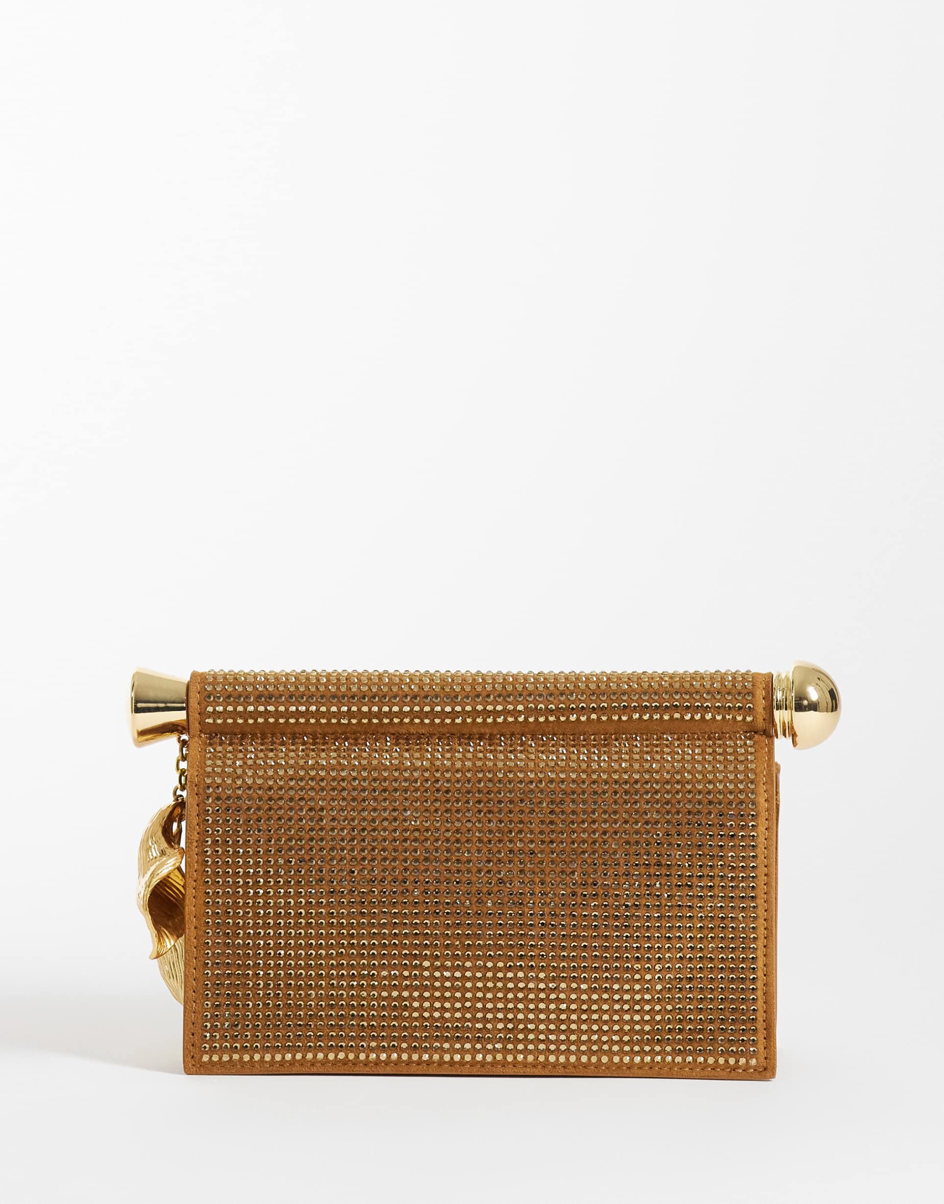 jw pei holly artificial crystal metal pendant embellished clutch purse in ivory