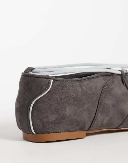 JW PEI Iria lace-up ballet flats in dark gray, 3 of 5