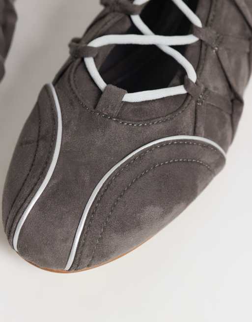 JW PEI Iria lace-up ballet flats in dark grey, 5 of 5