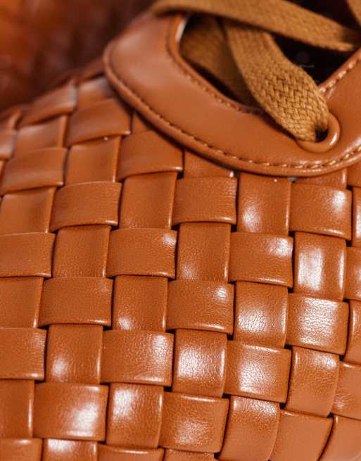 JW PEI Kayla weave strap lace up shoes in tan, 2 of 4