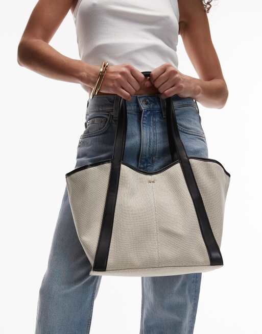 JW PEI Kiana large tote bag in canvas and PU mix, 3 of 4