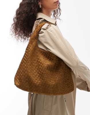 JW PEI - Lara - Grand sac porté épaule tressé en imitation daim - Vert olive