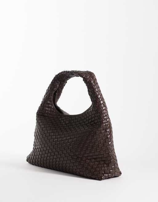 JW PEI - Laura - Borsa da spalla intrecciata marrone moka, 4 di 4