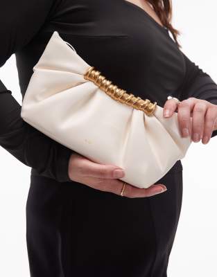 JW PEI - Leia - Clutch in Weiß mit Faltendetail