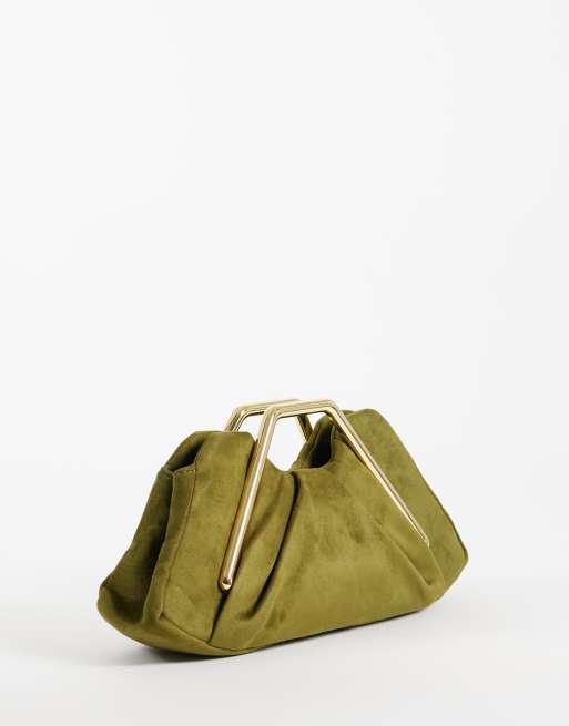 JW PEI Leia pochette éventail en faux daim vert olive, 4 de 4
