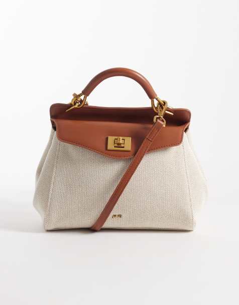 JW PEI - Lucia - Borsa a mano classica in tela marrone con manico sulla parte superiore - view 1