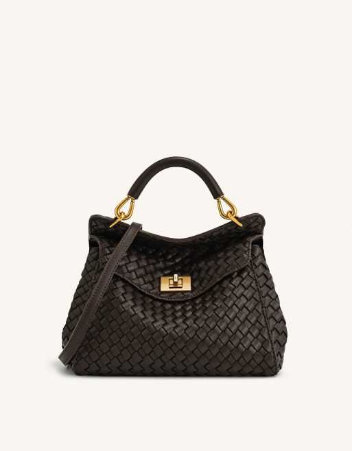 JW PEI Lucia borsa a mano intrecciata color marrone cioccolato, 1 di 4
