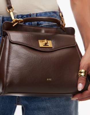 Jw Pei Lucia Classic Top Handle Bag With Crossbody Strap In Brown