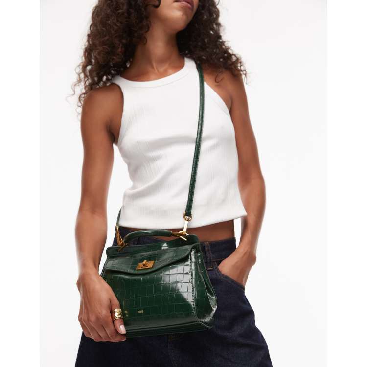 JW PEI Lucia classic top handle bag with crossbody strap in dark
