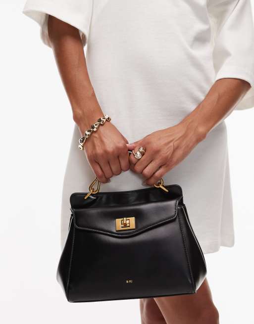 JW PEI – Lucia – Klasyczna czarna torebka z uchwytem u góry i paskiem crossbody