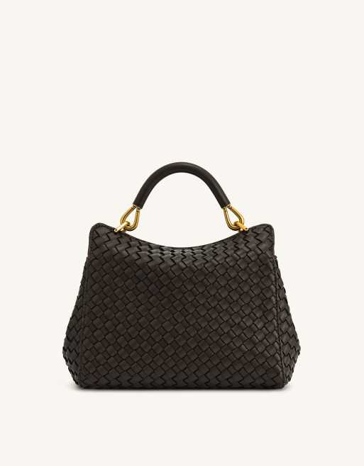 JW PEI Lucia sac à main tressé à anse supérieure en marron chocolat, 3 de 4