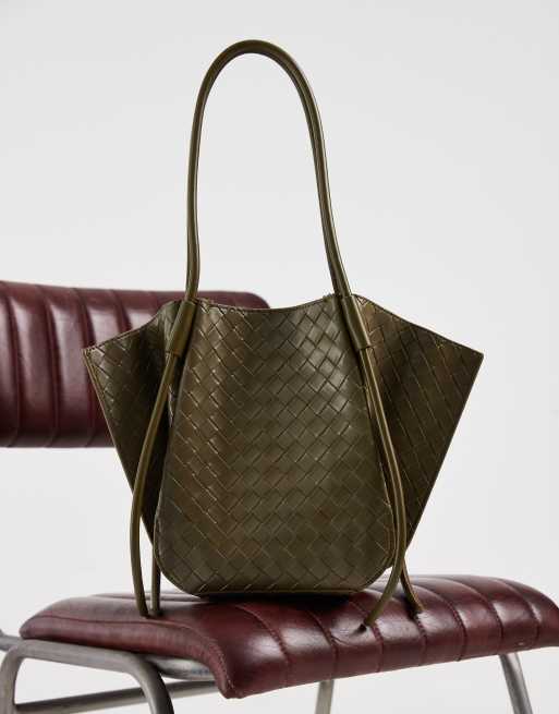 JW PEI Nala gewebte Tote-Bag mit weitem Format in Olive, 3 von 4
